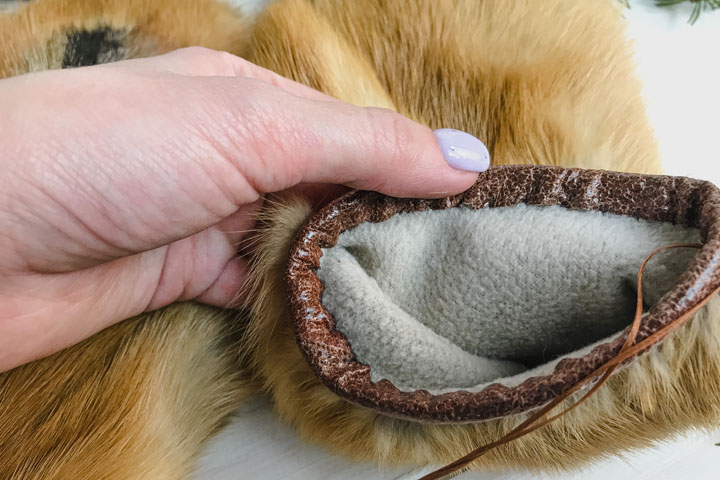Варежки из меха лисы - Варежки